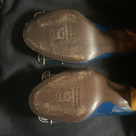 Stuart Weitzman Blue Patent Leather Bow Accents Pumps Size 6 (Usa Size) - Picture 4 of 12